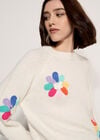 Petal Flower Jumper, Cream, large