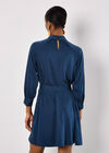 Mock Neck Swing Mini Dress, Navy, large