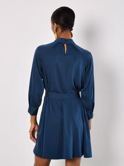 Mock Neck Swing Mini Dress