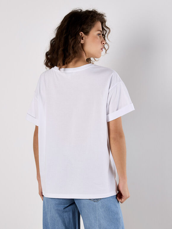 Peace And Love Club T-Shirt, White, large