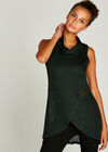 Cowl Neck Wrap Tunic Top, Green, large