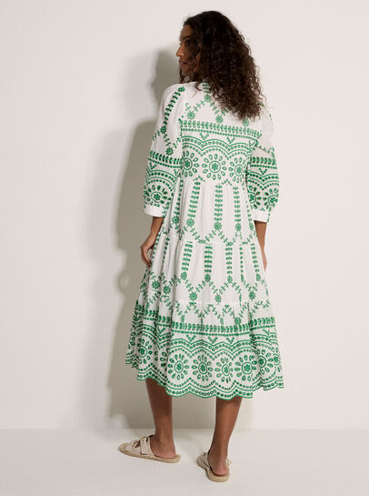 Floral Broderie Anglaise Midi Dress