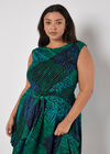 Curve Animal Patchwork Mini Dress, Green, large