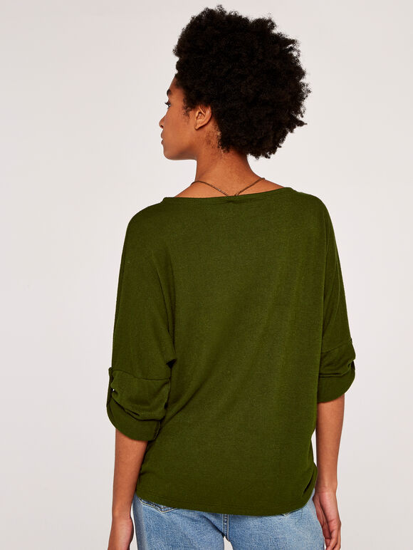 Ruched Side Top, Green, large