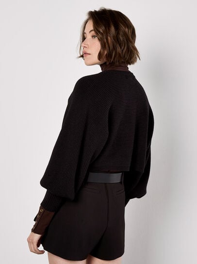 Cropped Batwing Cardigan