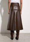 Faux Leather Midaxi Skirt, Brown, large