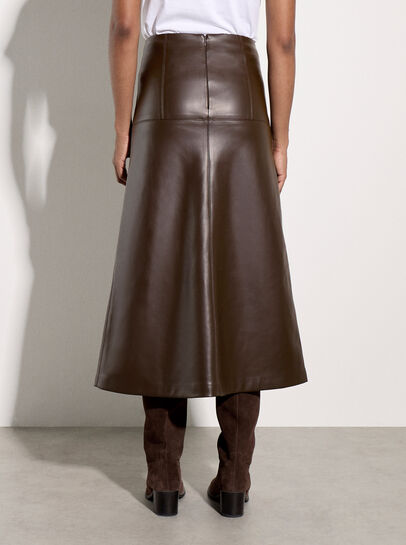 Faux Leather Midaxi Skirt