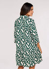Geometric Print Mini Dress, Green, large