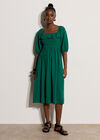 Ruffle Milkmaid Midi Dress, Green, large