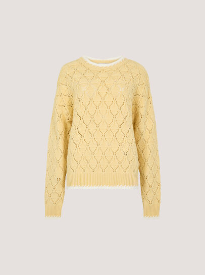 Pointelle Knit Blanket Stitch Jumper