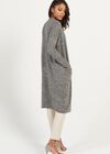 Marl Longline Cardigan, Dark Grey - Charcoal, large