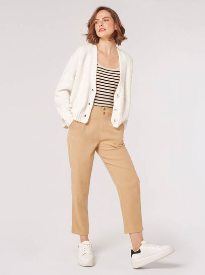 Fisherman Knit Cropped Cardigan