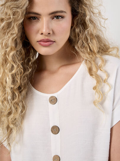 Coconut Button Layered Top