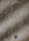 Silver Tone Stone Heart Necklace, Assorted, large