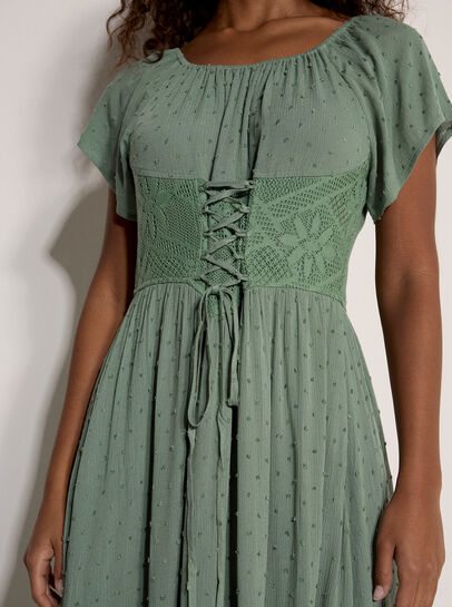 Lace Detail Corset Maxi Dress