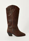 Brown Cowboy Leather Boots, Brown, large