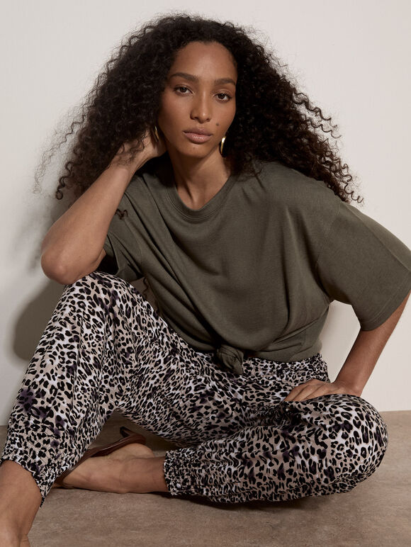 Animal Smock Waist Joggers, Stone, large