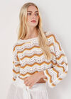 Crochet Waves Cropped Top, White, large