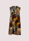 Animal Patchwork Mini Dress, Mustard, large