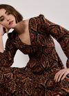 Smock Waist Tiered Dress, Rust, large