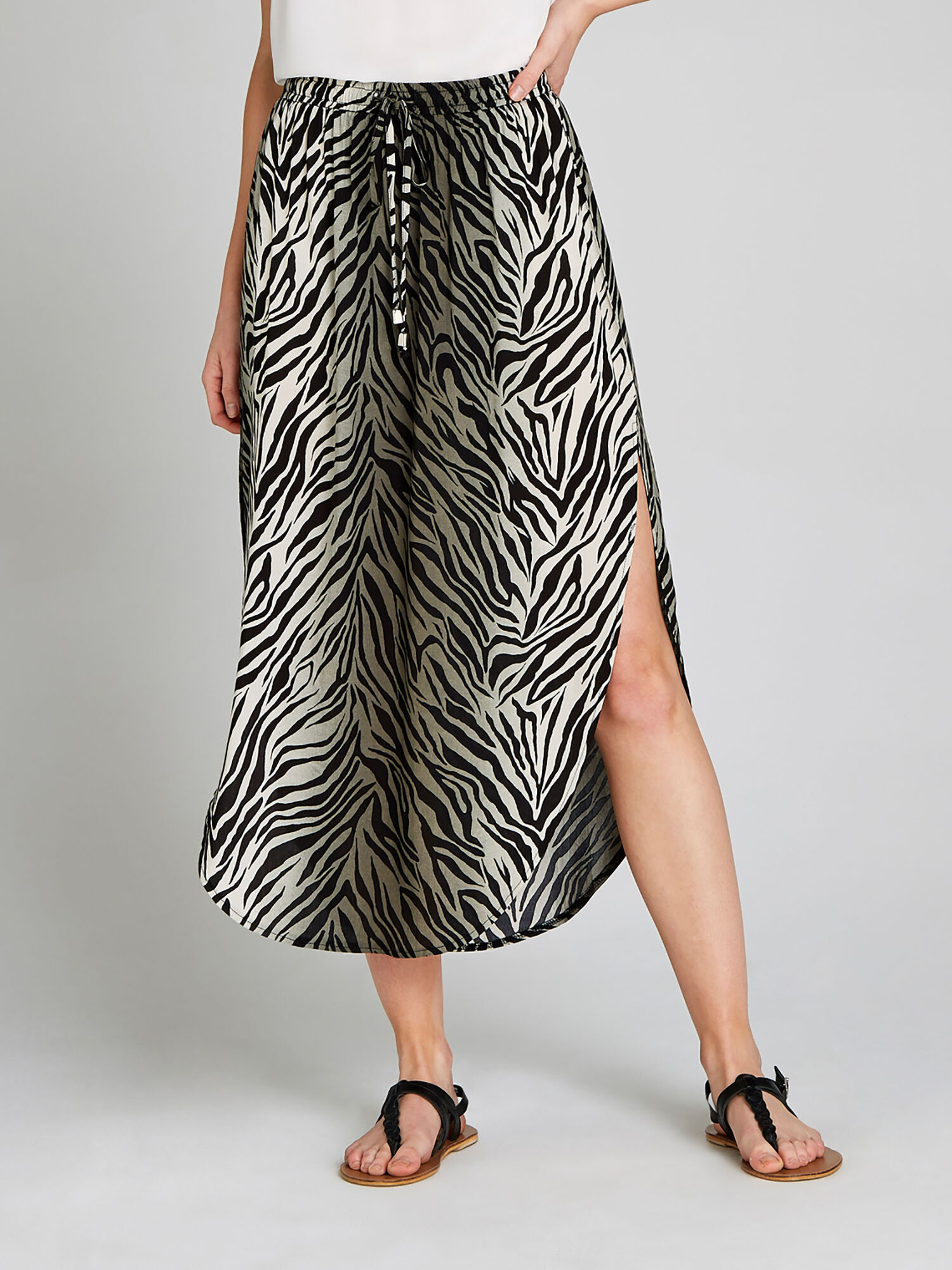 Zebra print midi skirt uk shop