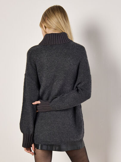 Oversized Boucle Tunic Jumper