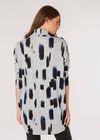 Paintstroke Wrap Tunic Top, Grey, large