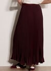 Ruffle Hem Pleated Maxi Skirt, Plum, large