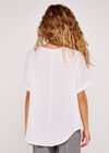 Textured Cotton Pleat Front Top, White, large