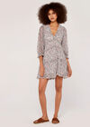 Floral Ruffle Tiered Dress, Cream, large