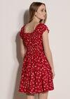 Floral Ruffle Mini Dress, Red, large