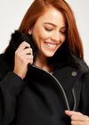 Longline Biker Jacket, Black, large