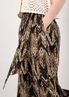 Chevron Print Culotte Trousers, Khaki, large
