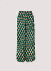 Printed Wide Leg Trousers, Green, large