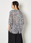 Zebra Oversized Lightweight Blouse, White, large