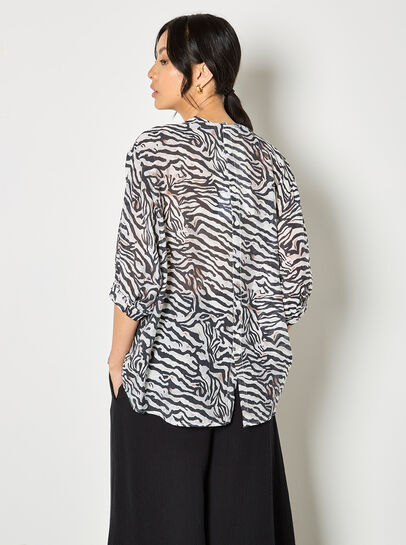Zebra Oversized Lightweight Blouse