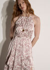 Paisley Print Satin Maxi Dress, Pink, large
