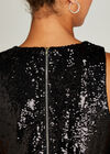 Sequin Crop Top, Black, large