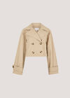 Cropped Trench Coat, Stone, large