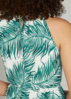 Braided Neck Palm Leaf Midi Dress, Cream, large
