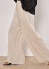 Wide Leg Linen Mix Trousers, Stone, large