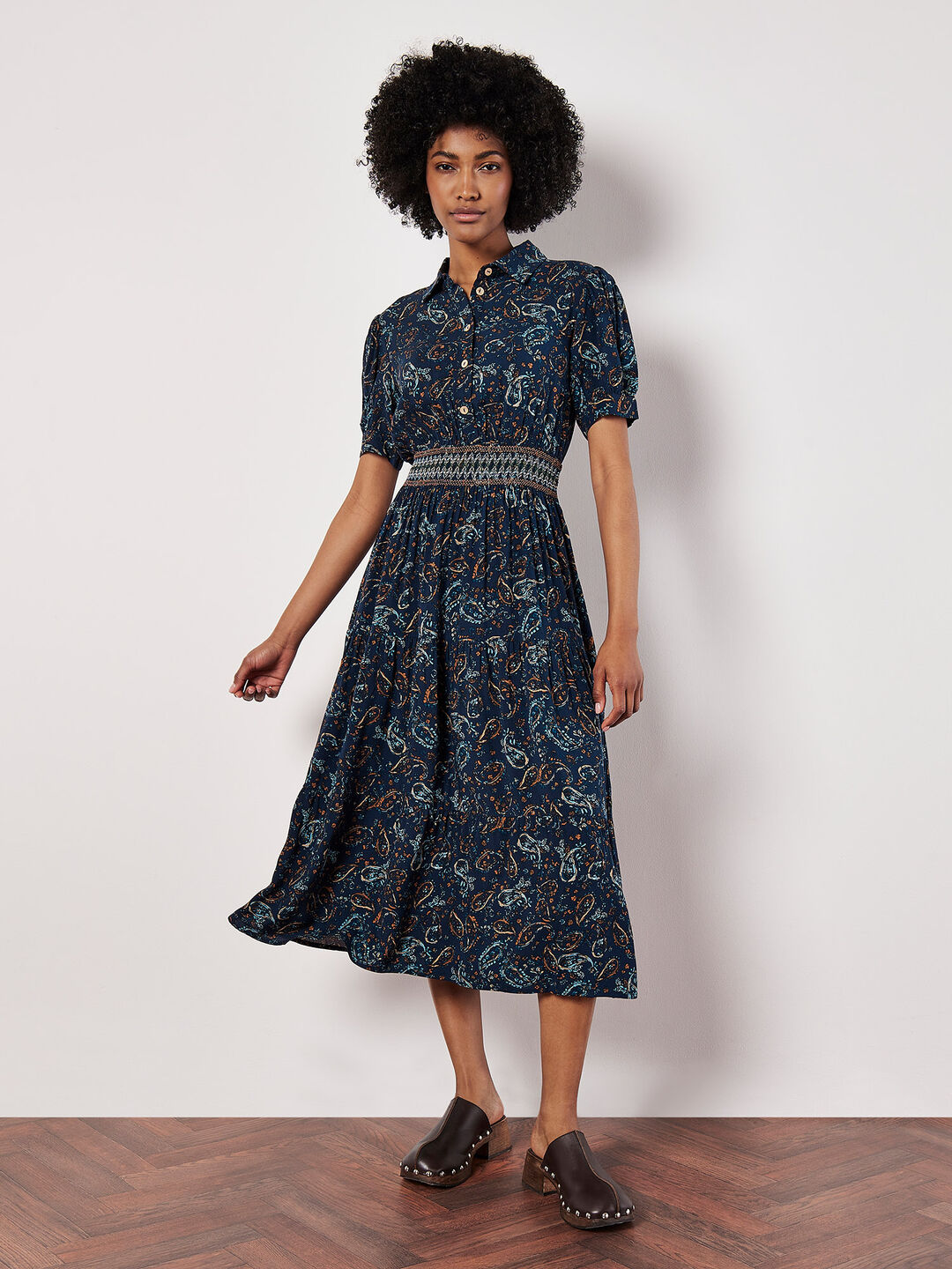 Image of Paisley Shirt Midi Dress