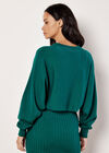 Cropped Batwing Jumper, Green, large