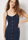 Ribbed Jersey Cami Midi Dress, Navy, large