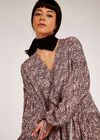 Leopard Drawstring Wrap Dress, Pink, large