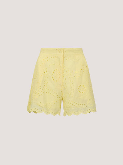 Scalloped Cotton Broderie Mini Shorts