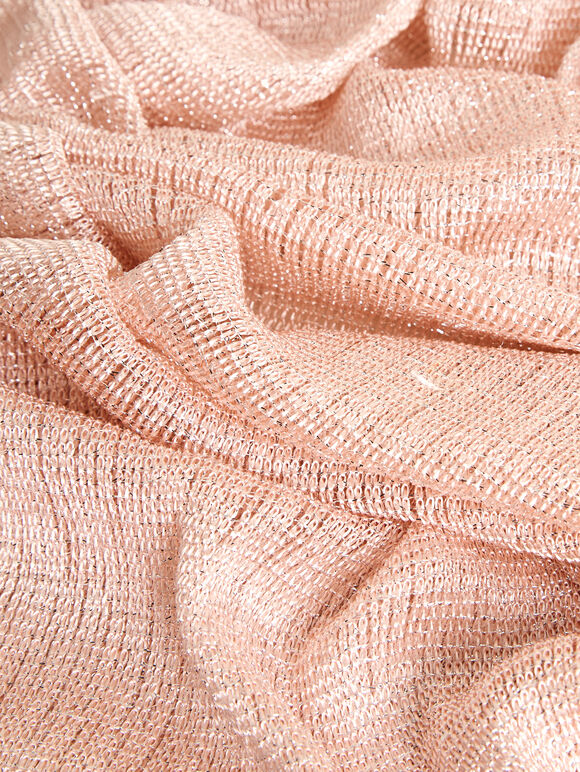 Lightweight Metallic Summer Pashmina, Pink, large