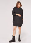 Soft Touch Cocoon Mini Dress, Black, large
