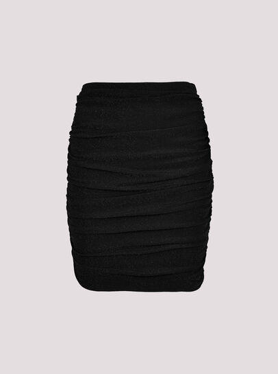 Ruched Metallic Mini Skirt