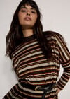 Engineered Stripe Batwing Jersey Top, Brown, large